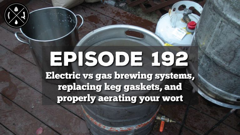 Electric vs gas brewing systems, replacing keg gaskets, and properly aerating your wort — Ep. 192